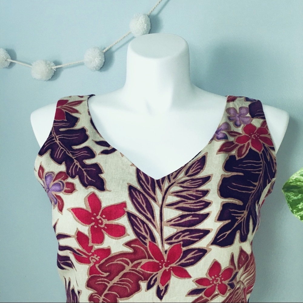 Hawaiian Linen Dress Size 14 - Picture 4 of 8